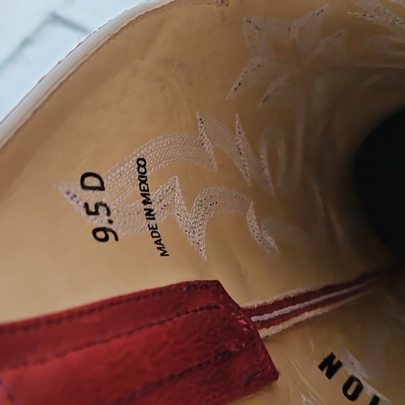 Top Hand Collection Horse Power Men's Cowboy Boots 9.5D Red & Brown - Picture 9 of 11